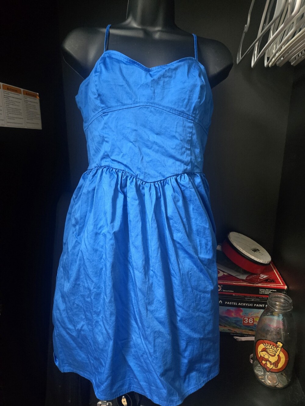 French Connection Electric Blue Sweetheart Cami Mini Dress Size 8